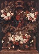 Daniel Seghers Floral Wreath with Madonna and Child Norge oil painting reproduction
